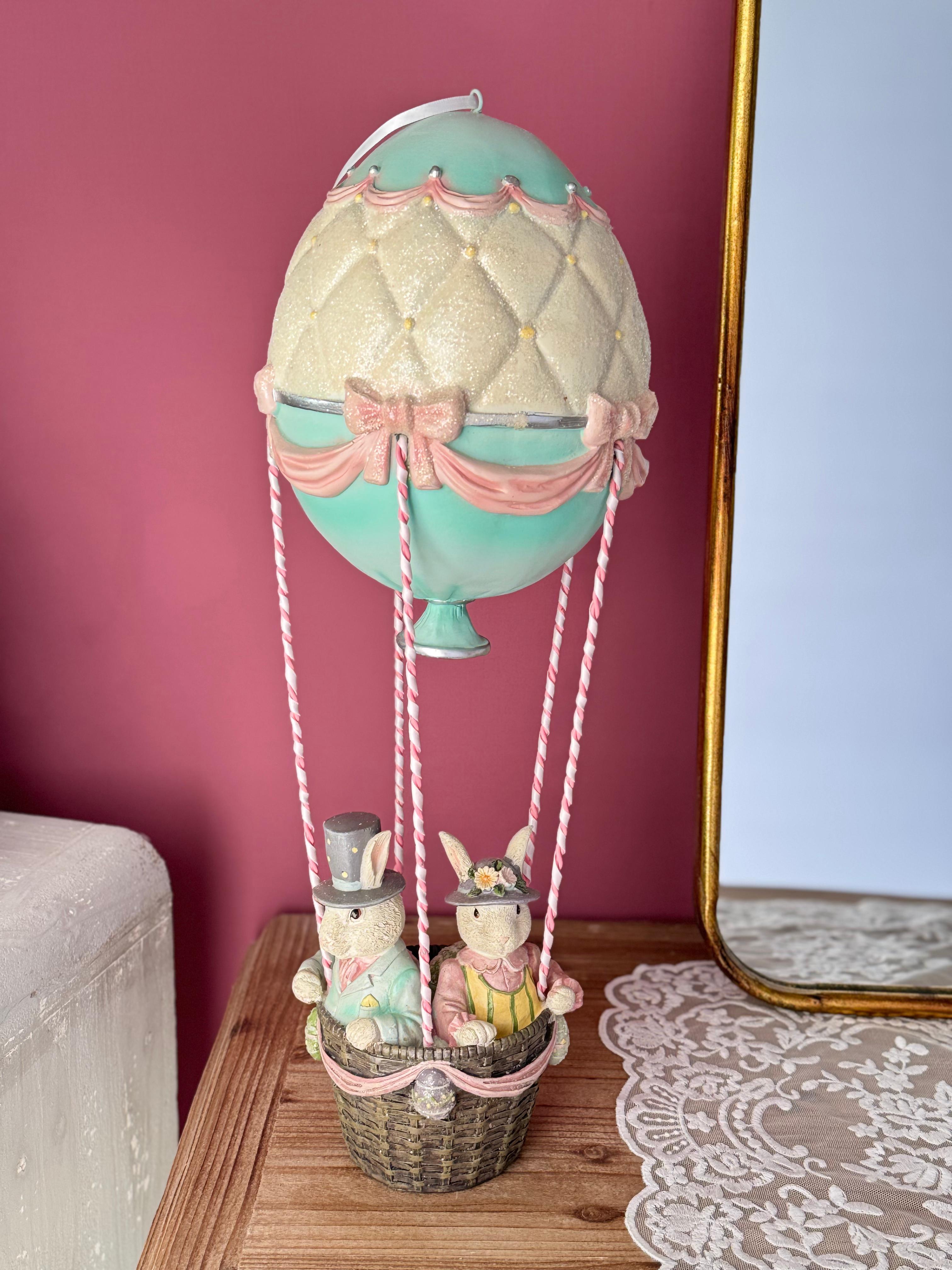Mongolfiera in resina da appendere e da appoggio  - 19x47 cm - CLAYRE&EEF